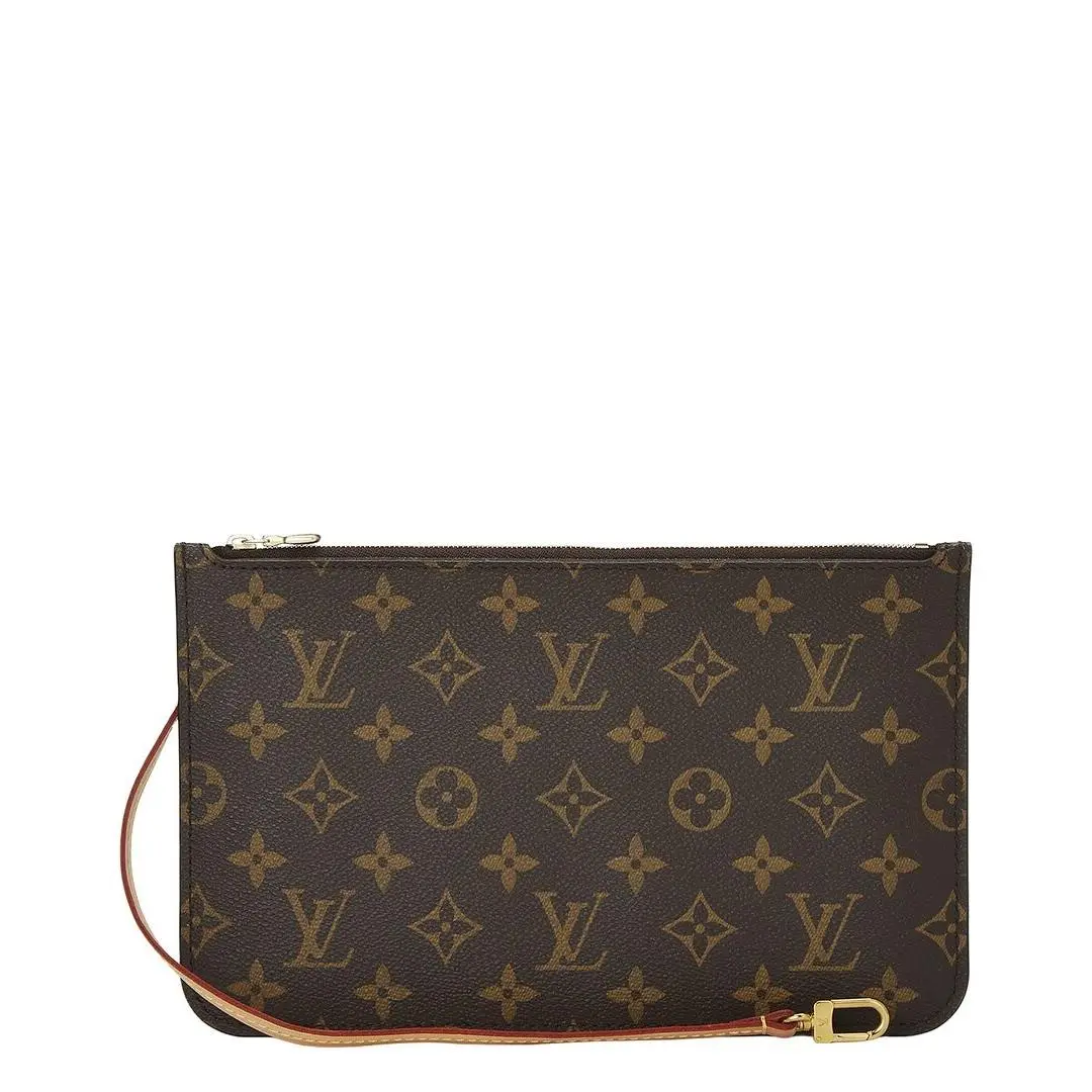 Louis Vuitton Brown Monogram Coated Canvas Neverfull Pouch Mm
