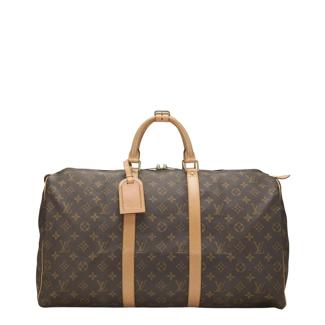 Louis Vuitton Brown Monogram Coated Canvas Keepall 50 Pre-loved