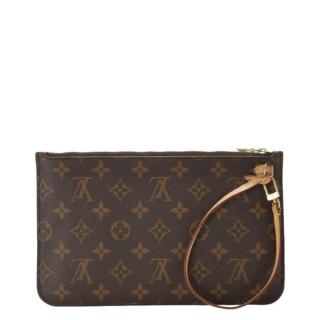 Louis Vuitton Brown Monogram Coated Canvas Neverfull Pouch Nm Mm