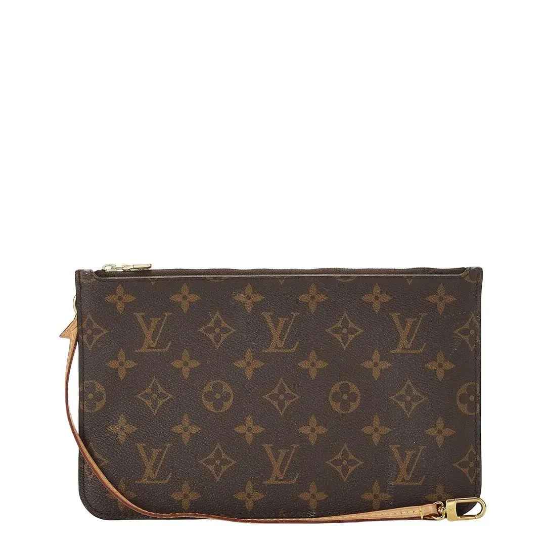 Louis Vuitton Brown Monogram Coated Canvas Neverfull Pouch Nm Mm