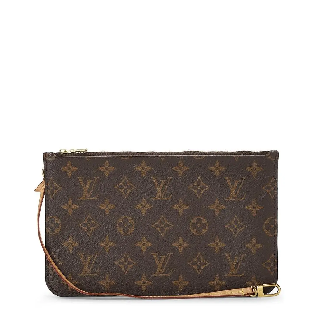 Louis Vuitton Brown Monogram Coated Canvas Neverfull Pouch Nm Mm