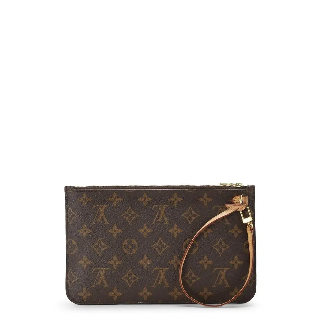 Louis Vuitton Brown Monogram Coated Canvas Neverfull Pouch Nm Mm