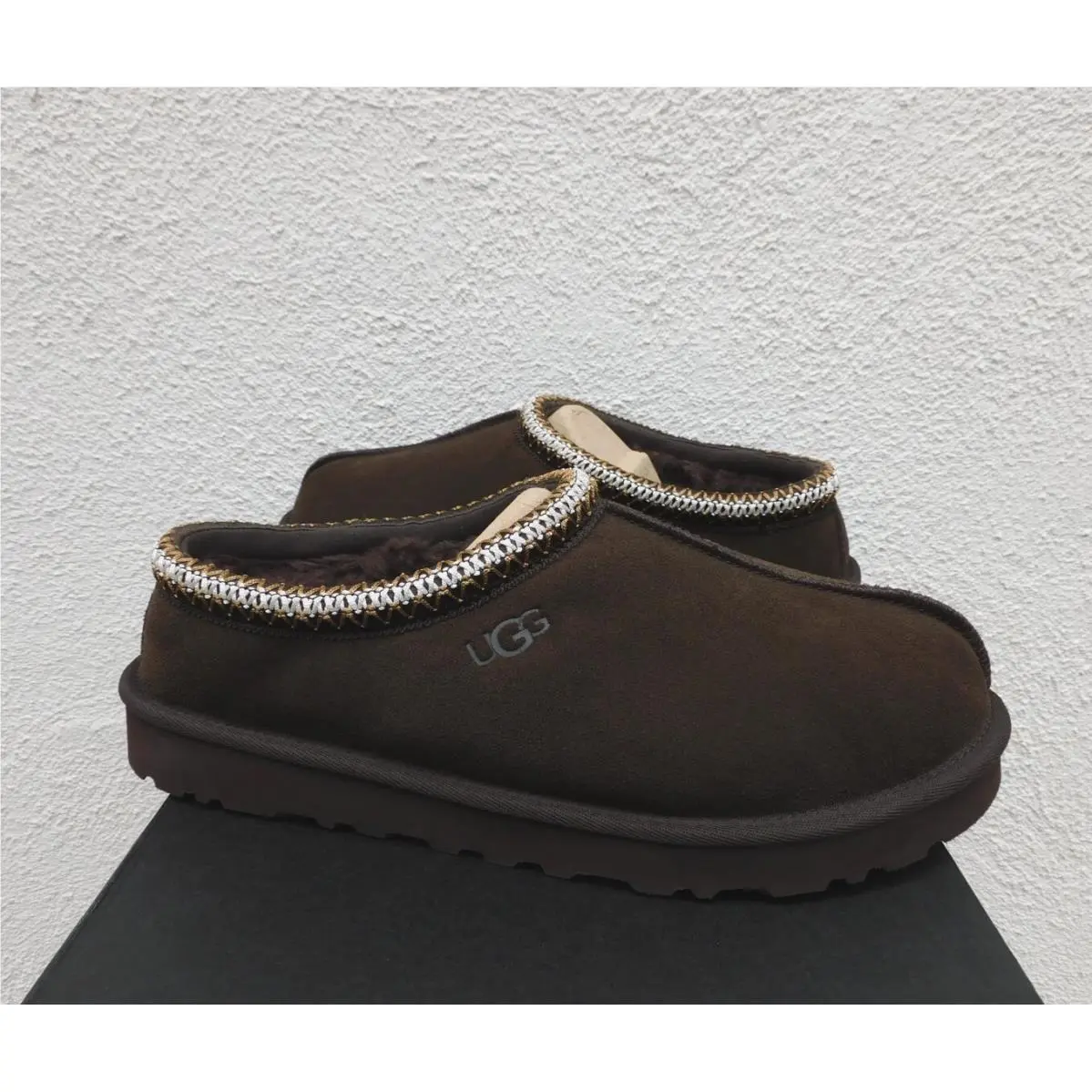 Ugg Tasman Dusted Cocoa Suede/ Sheepwool Slippers Shoes Men US 9/ Eur 42