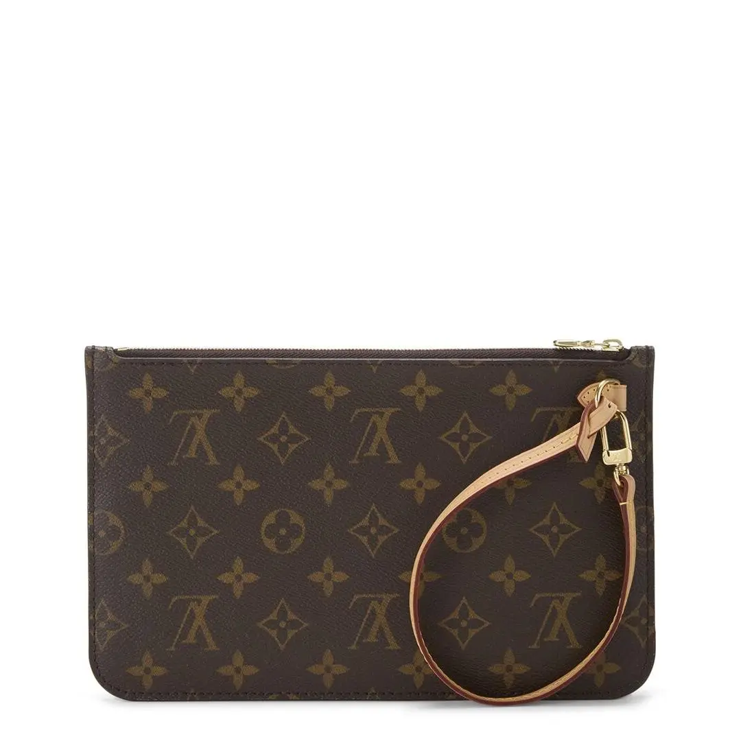 Louis Vuitton Brown Monogram Coated Canvas Neverfull Pouch Mm