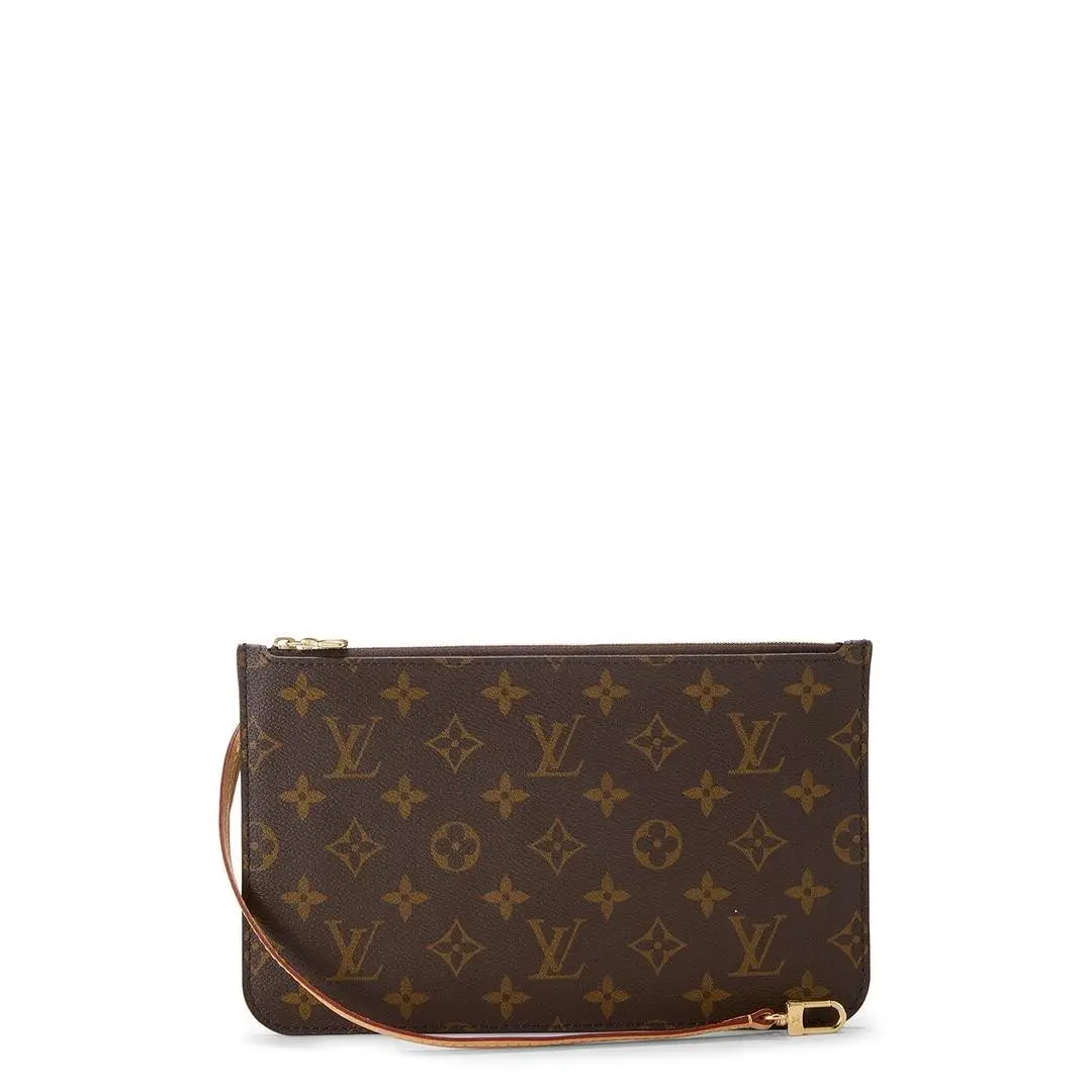 Louis Vuitton Brown Monogram Coated Canvas Neverfull Pouch Mm