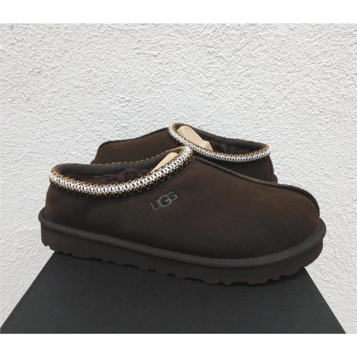 Ugg Tasman Dusted Cocoa Suede/ Sheepwool Slippers Shoes Men US 8/ Eur 41