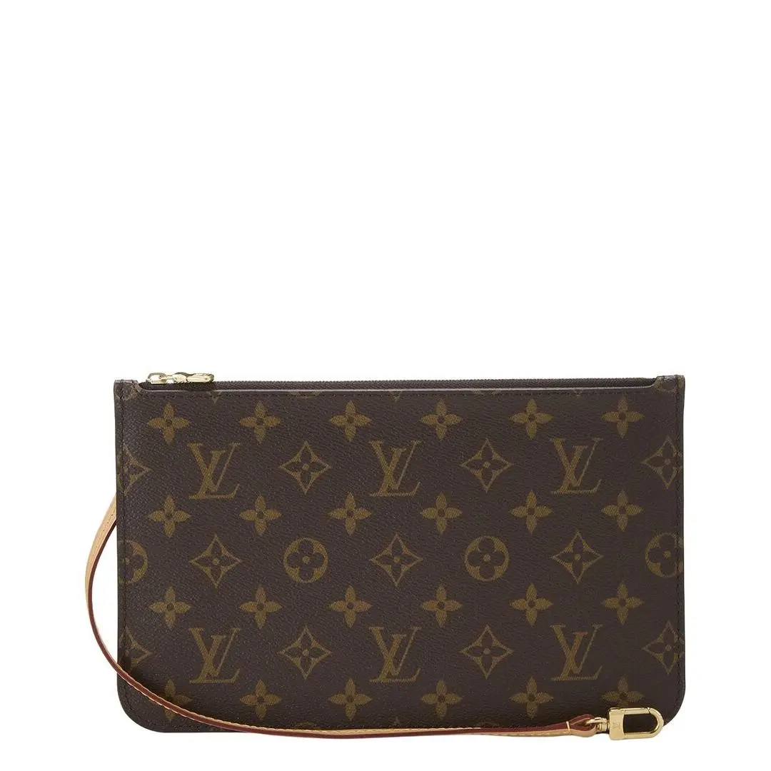 Louis Vuitton Brown Monogram Coated Canvas Neverfull Pouch Mm