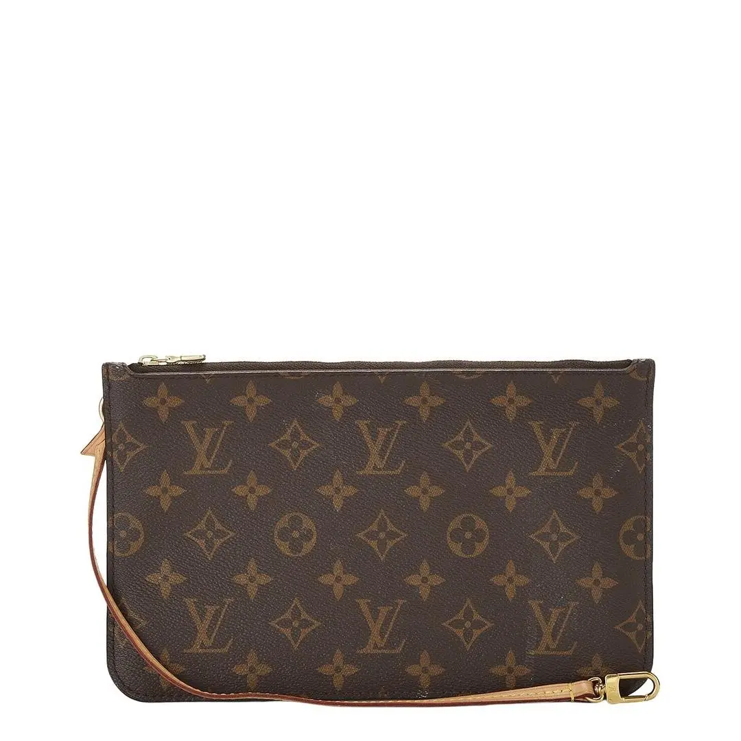 Louis Vuitton Brown Monogram Coated Canvas Neverfull Pouch Nm Mm