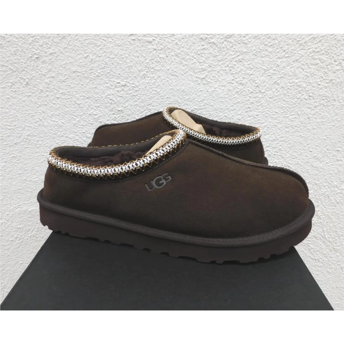 Ugg Tasman Dusted Cocoa Suede/ Sheepwool Slippers Shoes Men US 10/ Eur 43
