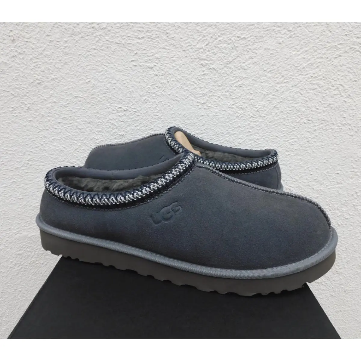 Ugg Dark Grey Tasman Suede/ Sheepwool Slippers/ Shoes Men US 12/ Eur 45