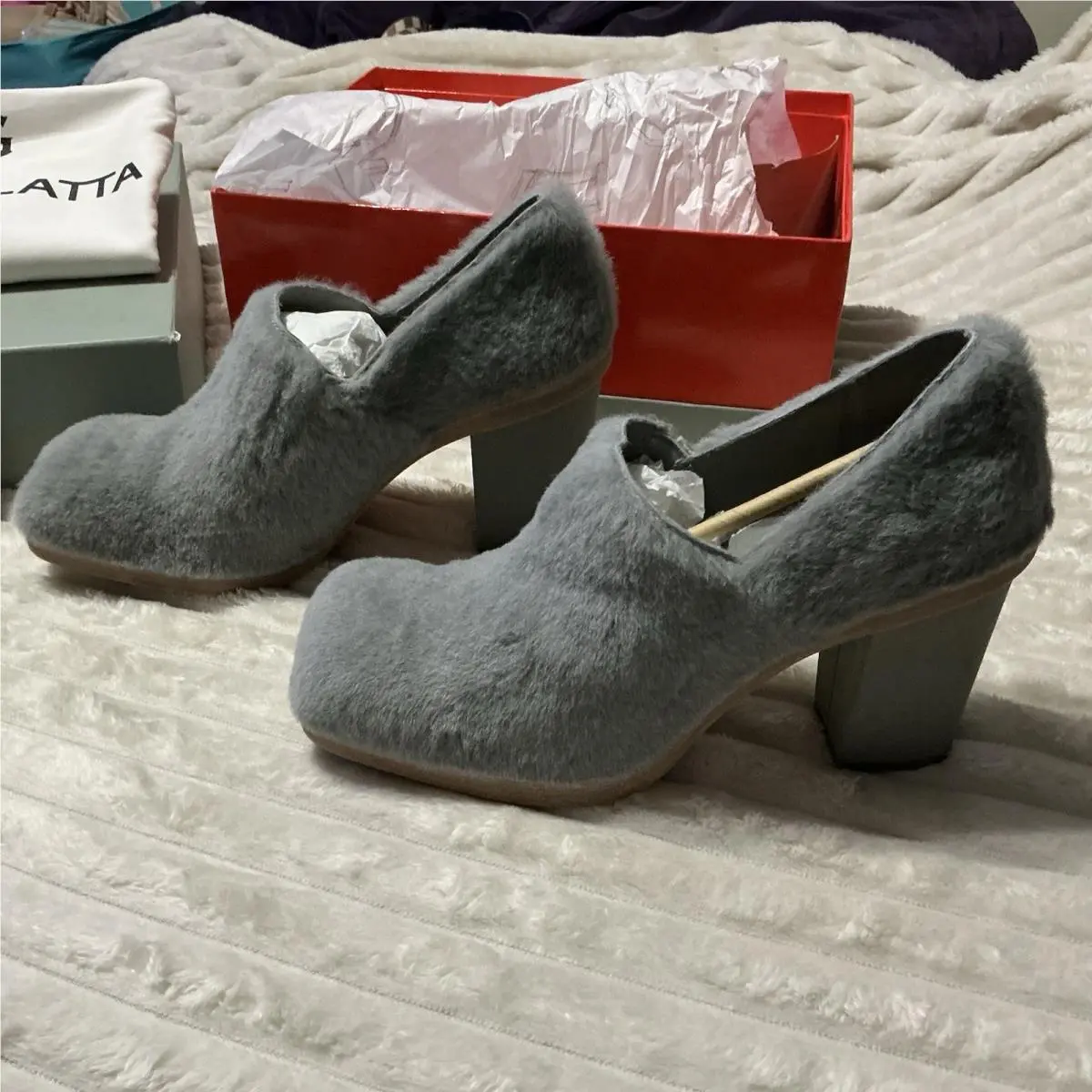 Ugg Eckhaus Latta Court Not Clog Grey Sheepskin Women`s Shoes Size US 11 Newwbox