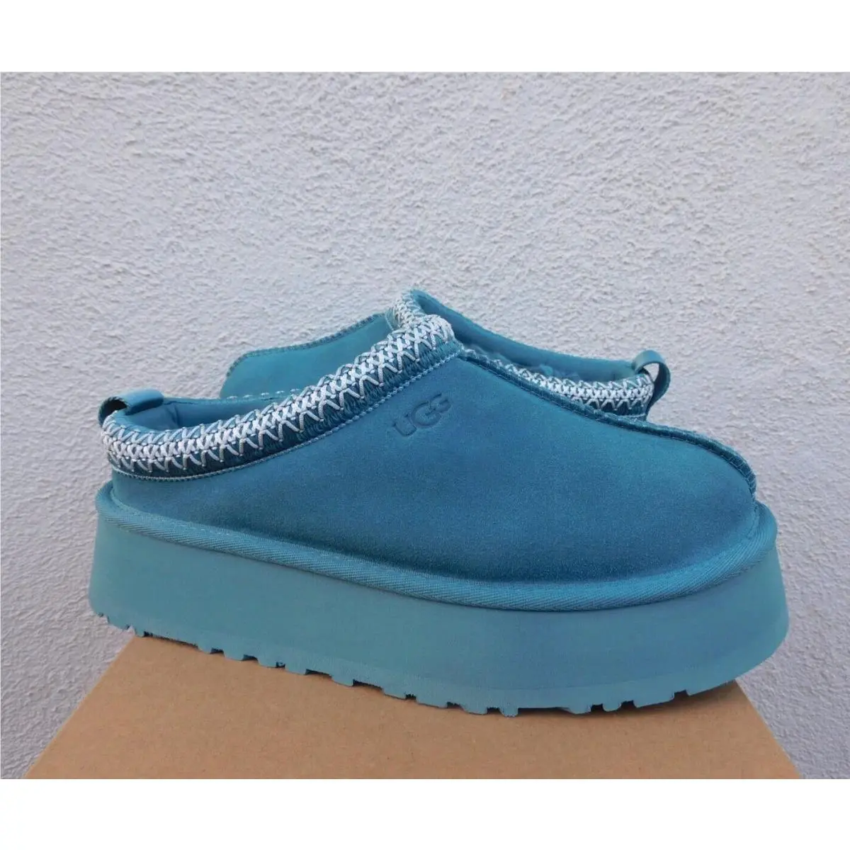 Ugg Tazz Deep Ice Suede Platform Slippers Shoes Women US 7/ Eur 38