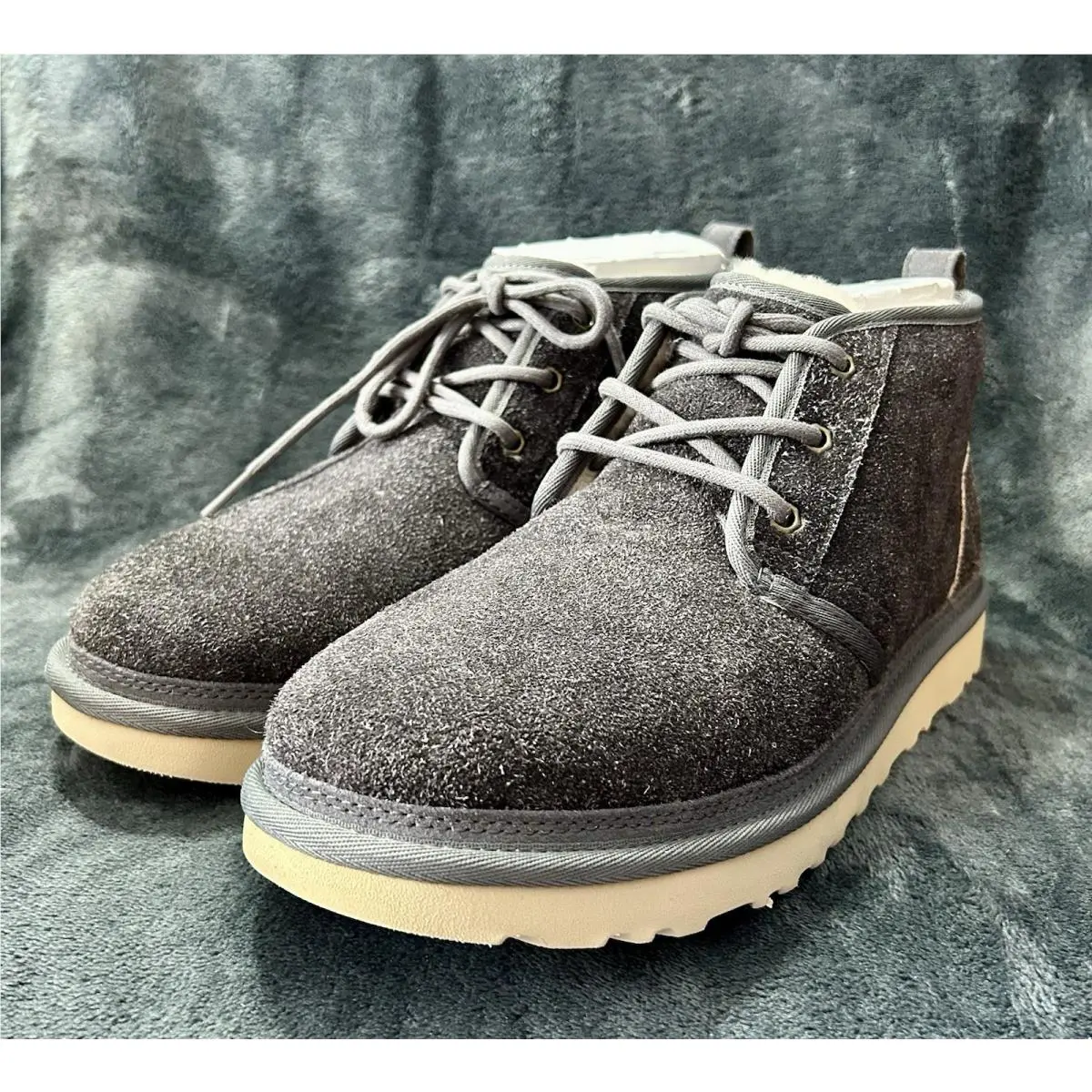 Ugg Neumel Shaggy Suede Boots Dark Grey Winter Boot Shoes Men`s Size 9