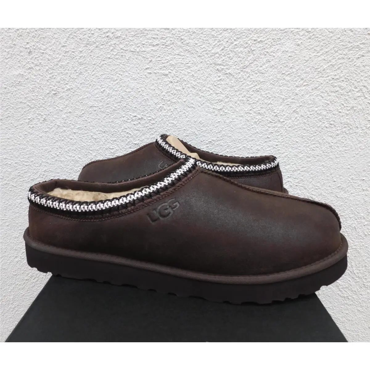 Ugg Tasman Distressed Cedar Suede/ Wool Slippers Shoes Men US 10/ Eur 43