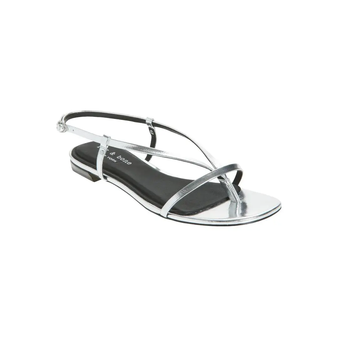 Rag Bone Giselle Slingback Sandals Silver Size 7 Msrp: