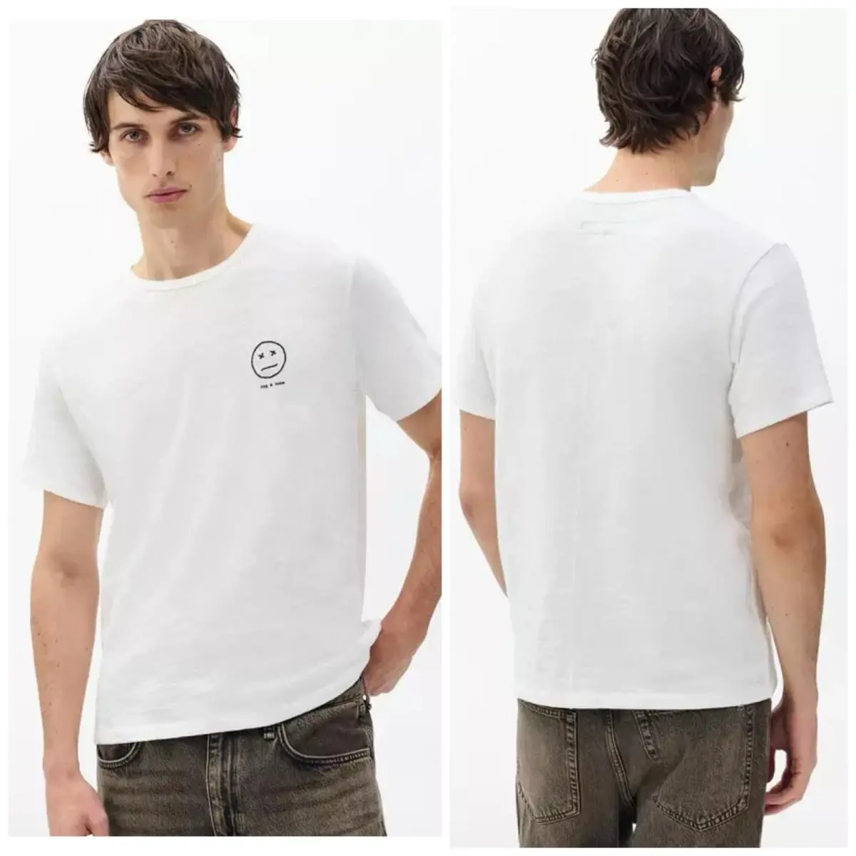 Rag Bone Sour Face Embroidered Tee In White Size: XL