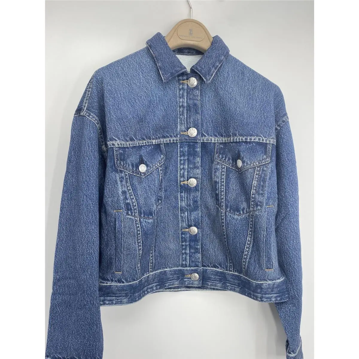 Rag Bone Womens Trucker Jacket Almeda Blue Size S RB Miramar Lightweight