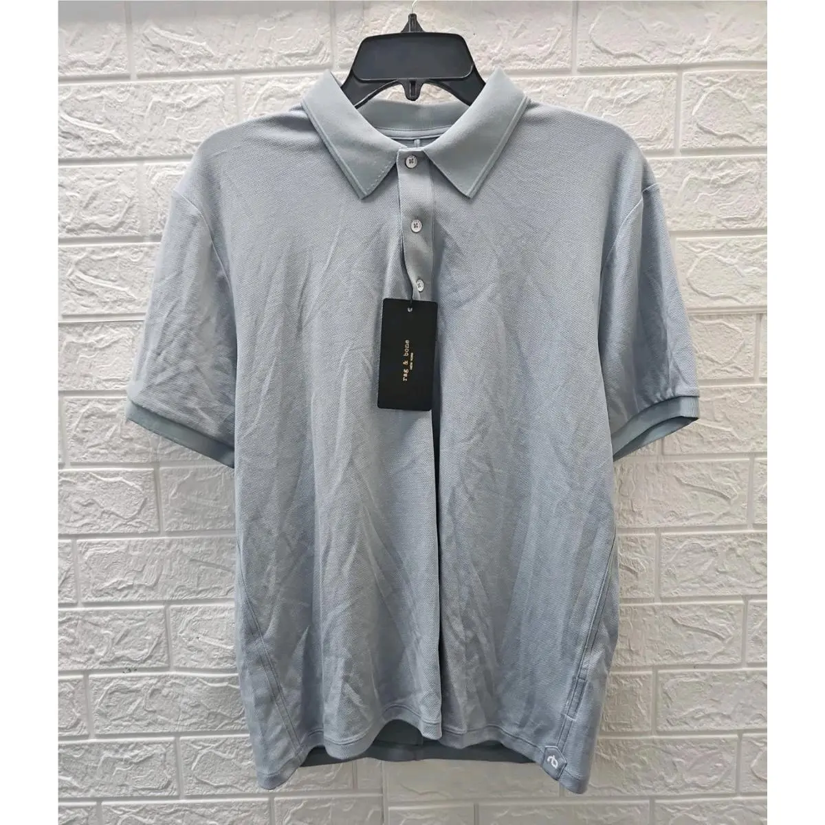 Rag Bone Slim Fit Tech Pique Polo Sea Size M