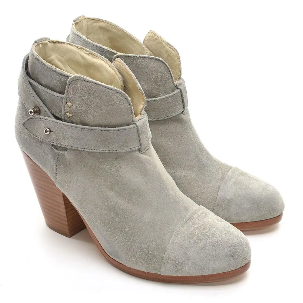 Rag Bone Harrow Booties Womens Size 37 / 6.5 Light Gray Suede Boots