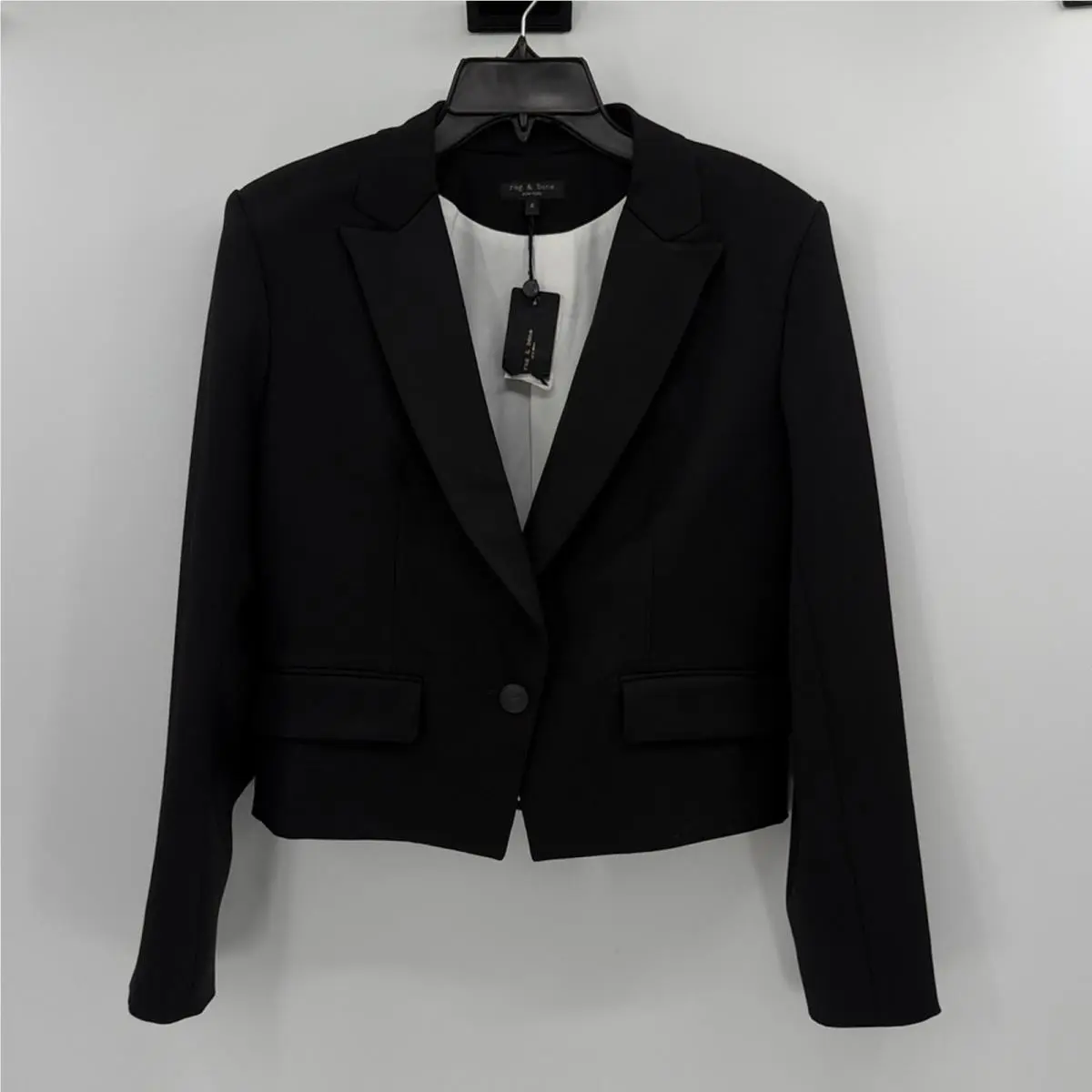 Rag Bone Valerie Italian Wool Blazer - Black - 4