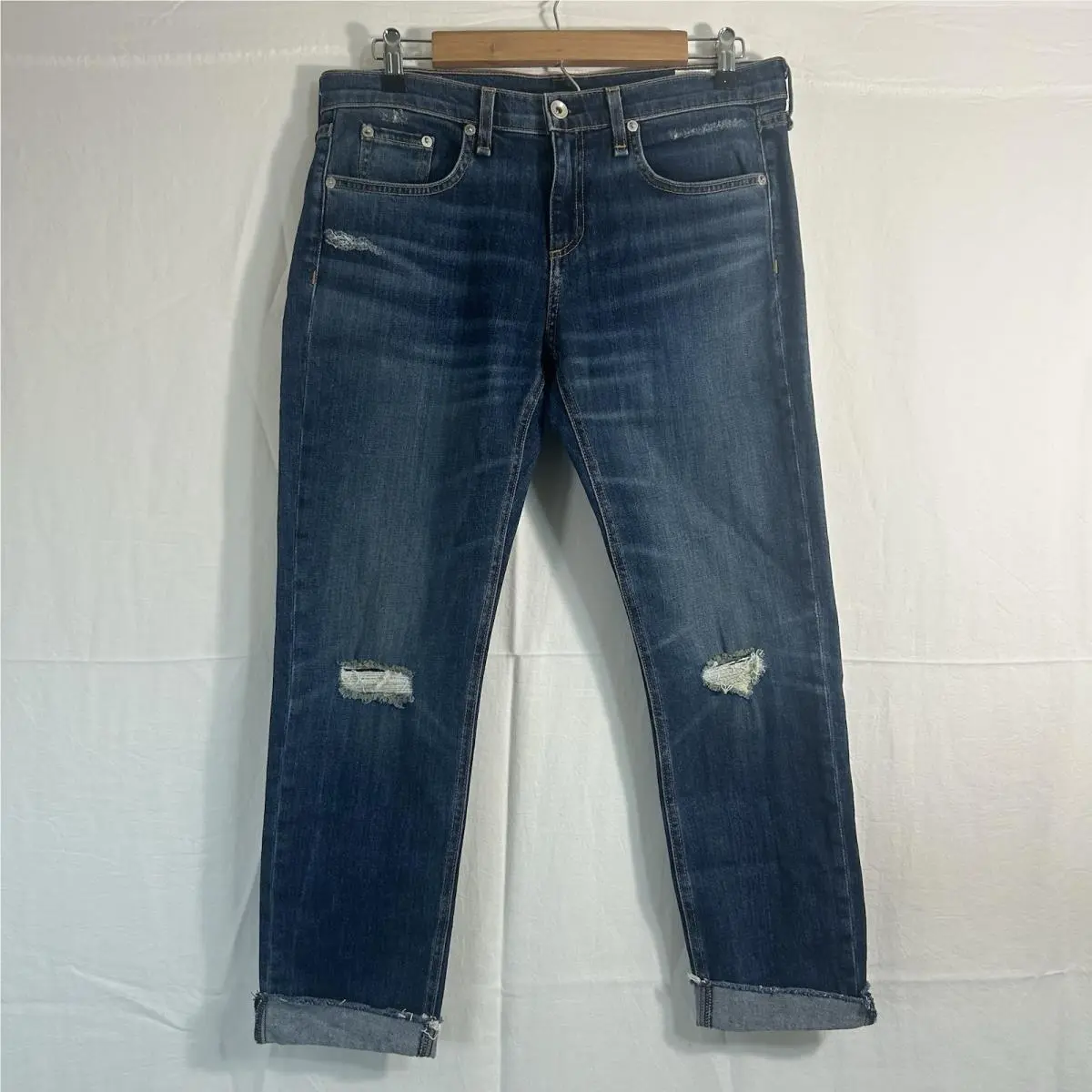 Rag Bone Women’s Ankle Dre Mid-rise Cuffed Boyfriend Jeans 28 Kiahara Dye