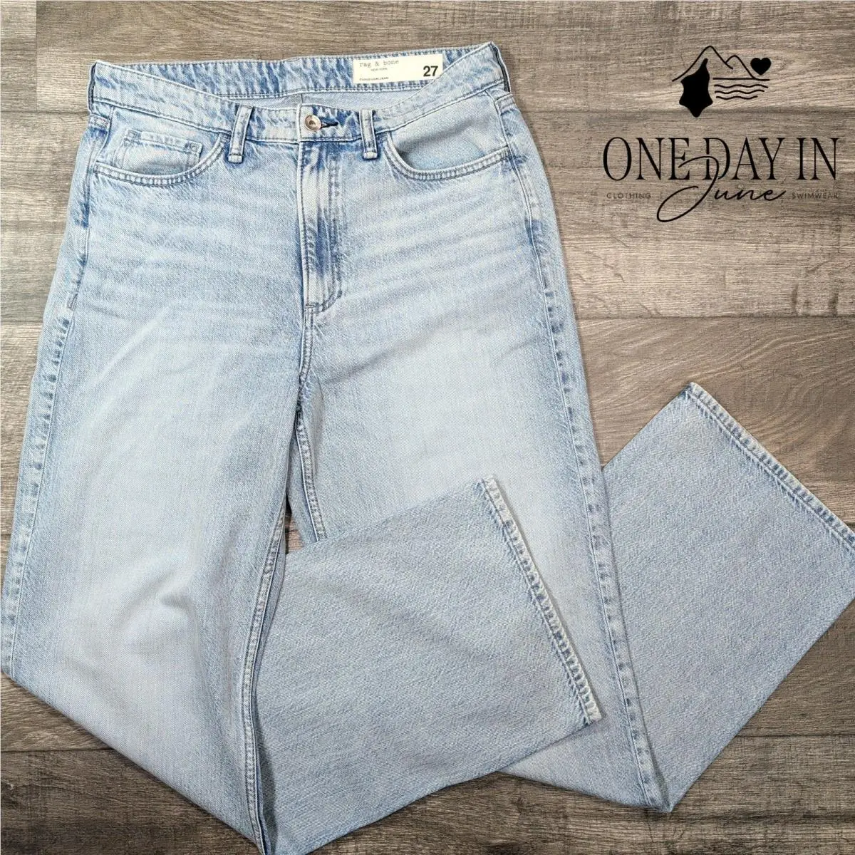 Rag Bone The Cloud Lori Jeans Light Wash Wide Leg Size 4 27