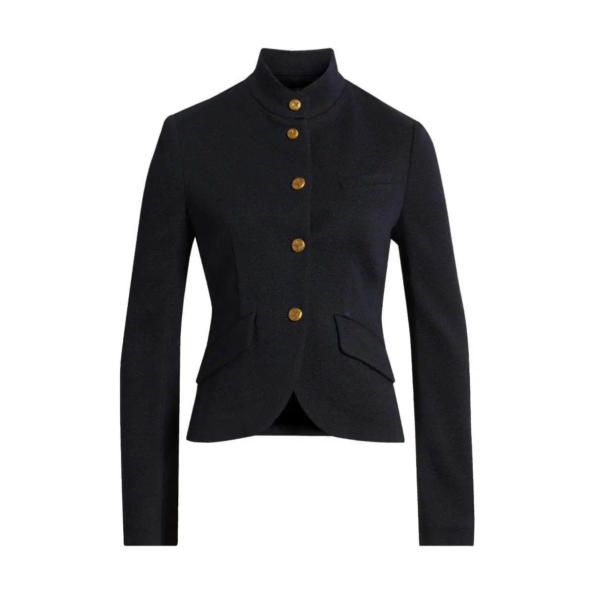Rag Bone Slade Womens Cropped Textured Stand Collar Blazer Jacket Navy Size 16