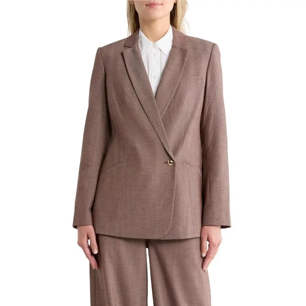 Rag Bone Jade Oversize Notch Lapel Blazer in Espresso Size 10