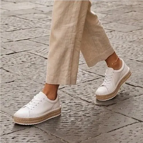 Rag Bone Kent White Espadrille Platform Sneakers Low Top 11