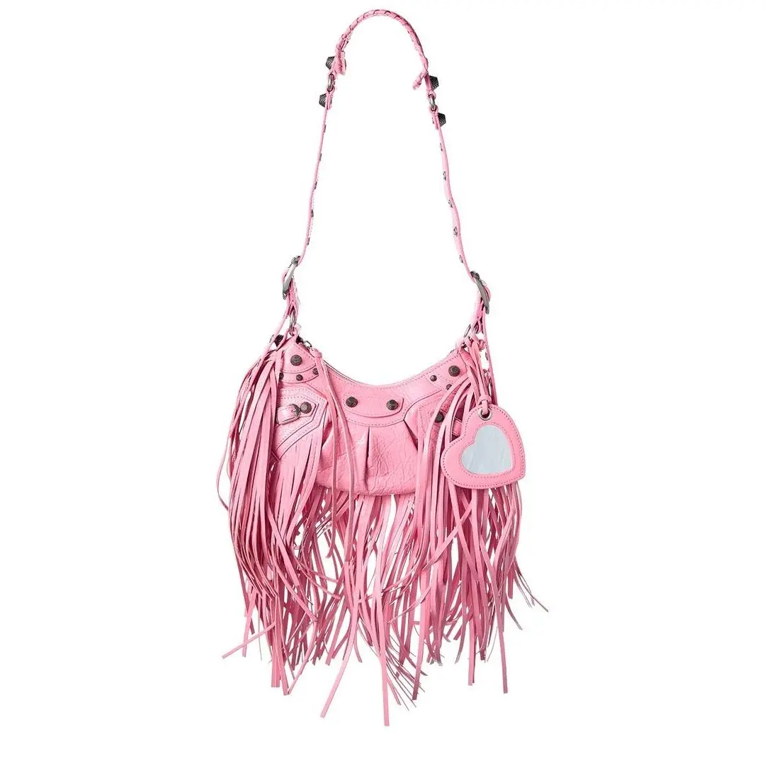 Balenciaga Le Cagole Xs Leather Shoulder Bag Women`s Pink