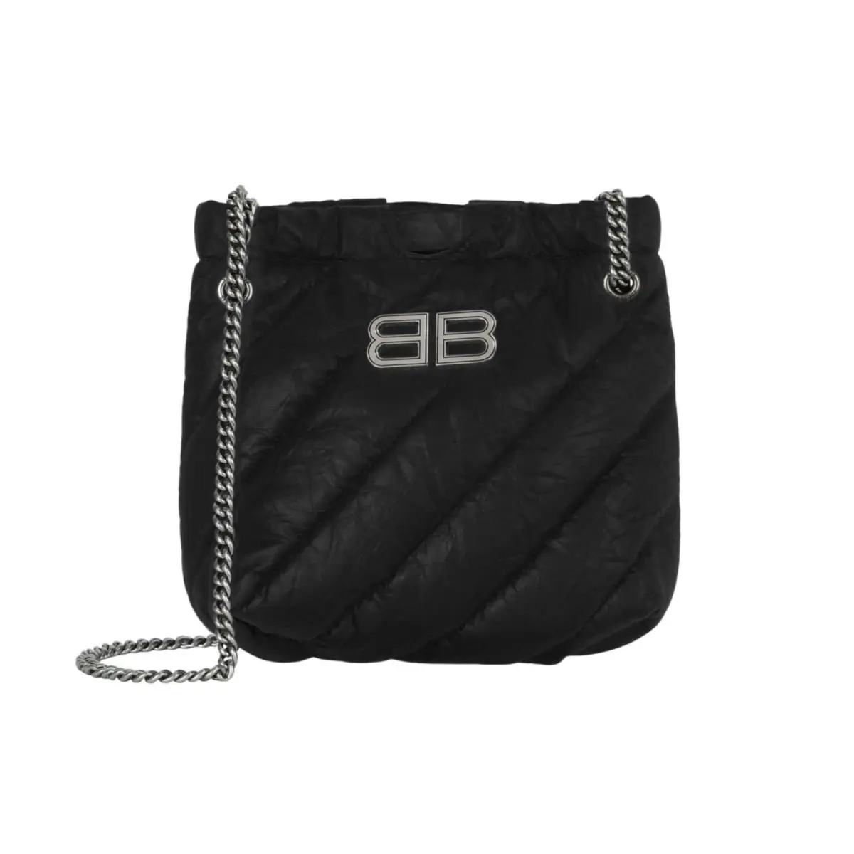 Balenciaga Womens Xs Quilted Crush Tote Bag in Black