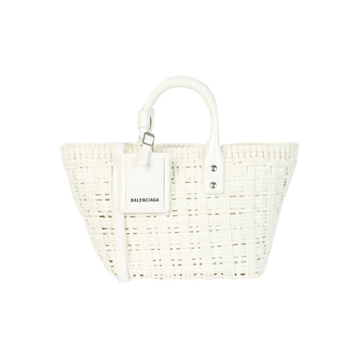 Balenciaga Bistro XS Basket Bag — Optic White