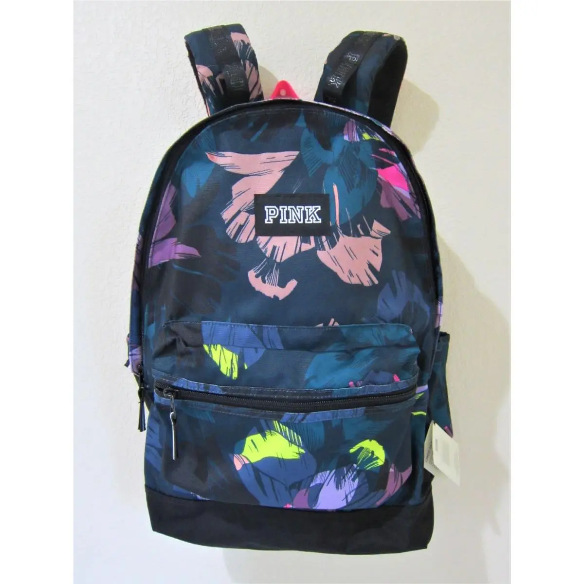 Victoria's Secret  bag   - Neon Lime Blue rainbow Colorblock Palm Fern set, Exterior: see description 12