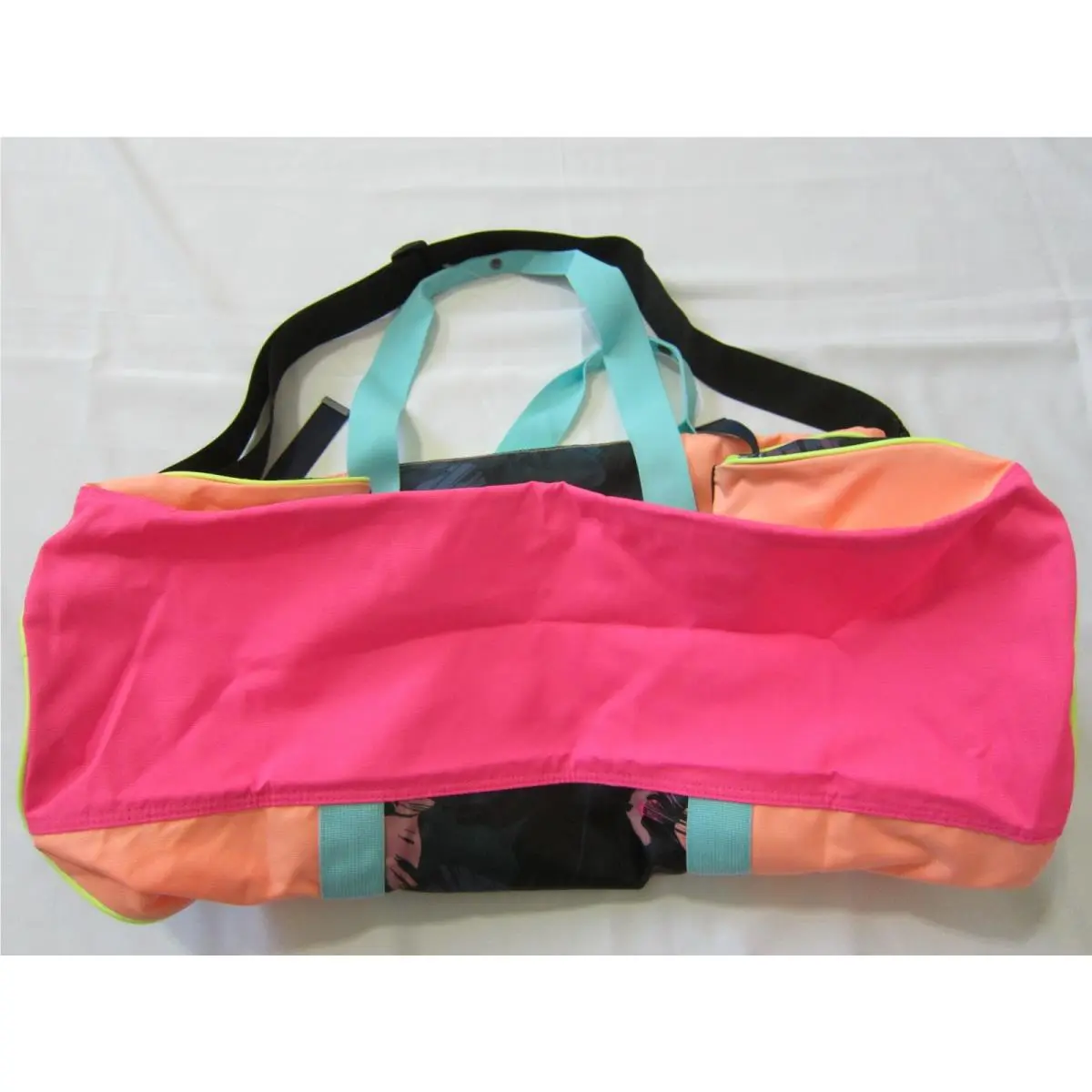 Victoria's Secret  bag   - Neon Lime Blue rainbow Colorblock Palm Fern set, Exterior: see description 17