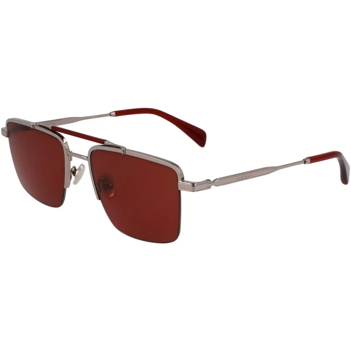 Landor Men`s Semi-rimless Navigator Sunglasses PS24109S Made In Italy Gunmetal/Red (038) by Paul Smith