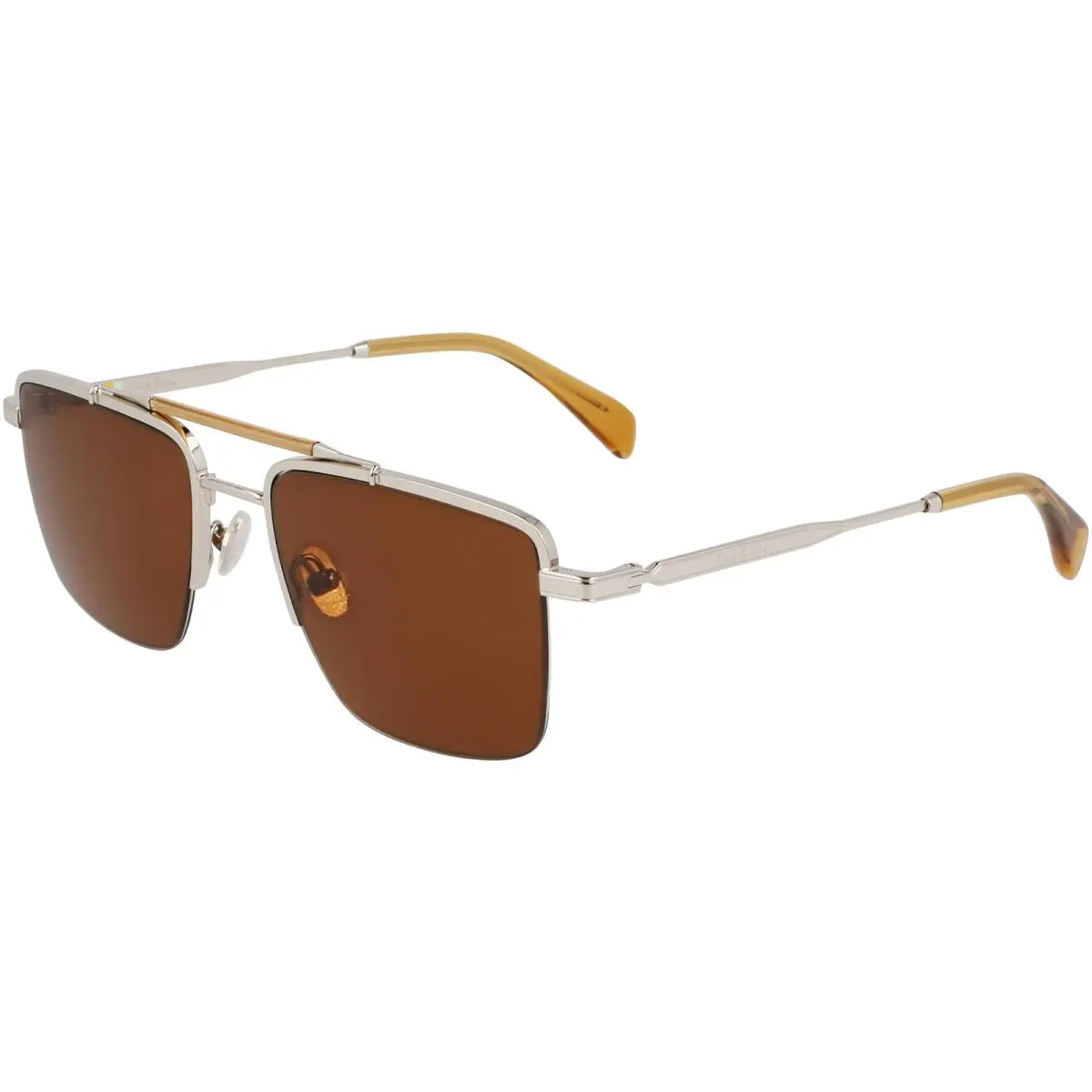 Landor Men`s Semi-rimless Navigator Sunglasses PS24109S Made In Italy Silver-Tone/Caramel (006) by Paul Smith