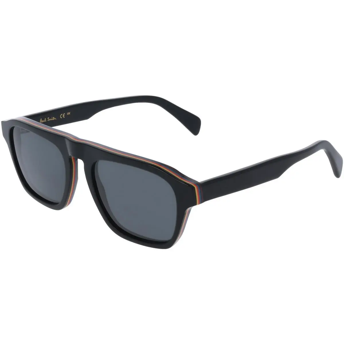 Macleod Men`s Pilot Sunglasses w/ Rainbow-rim - PS25602S - Italy Black Multistripes/Grey (001) by Paul Smith