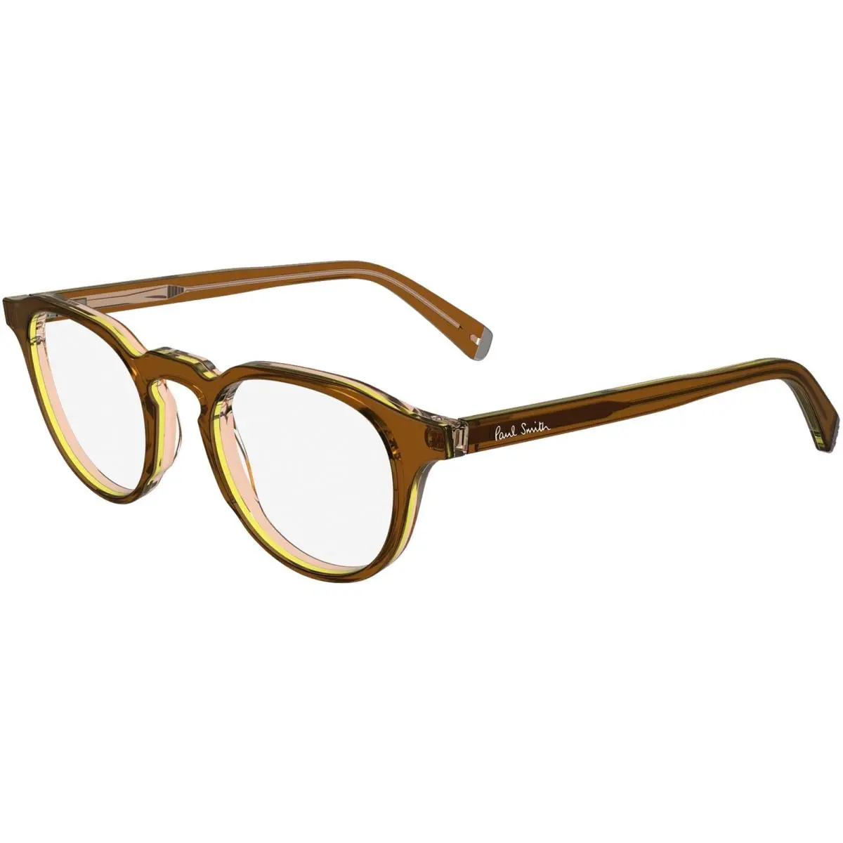Paul Smith Keyes Caramel Pantos Eyeglasses w/ Clip-on Lens PS24611 210 48 Italy