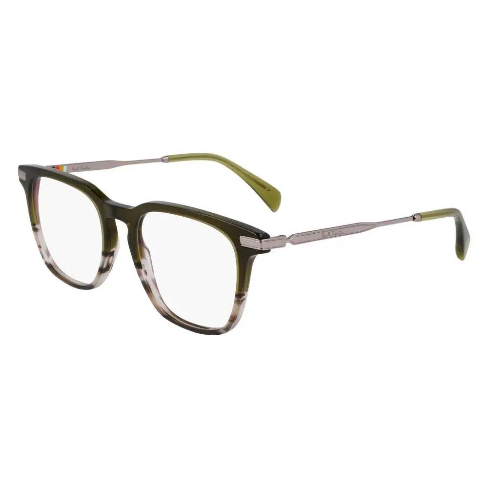 Paul Smith Mens Ledbury 50mm Transparent Striped Olive Eyeglasses PS24624-318-50