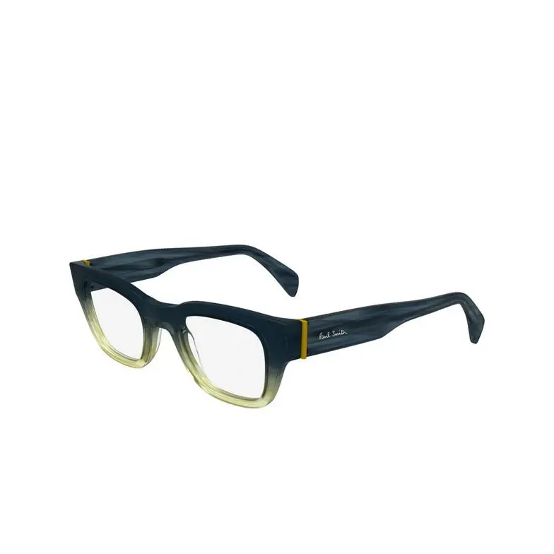 Paul Smith Mens Kellino 49 mm Petrol Blue Sand Yellow Eyeglasses PS24605-400-49