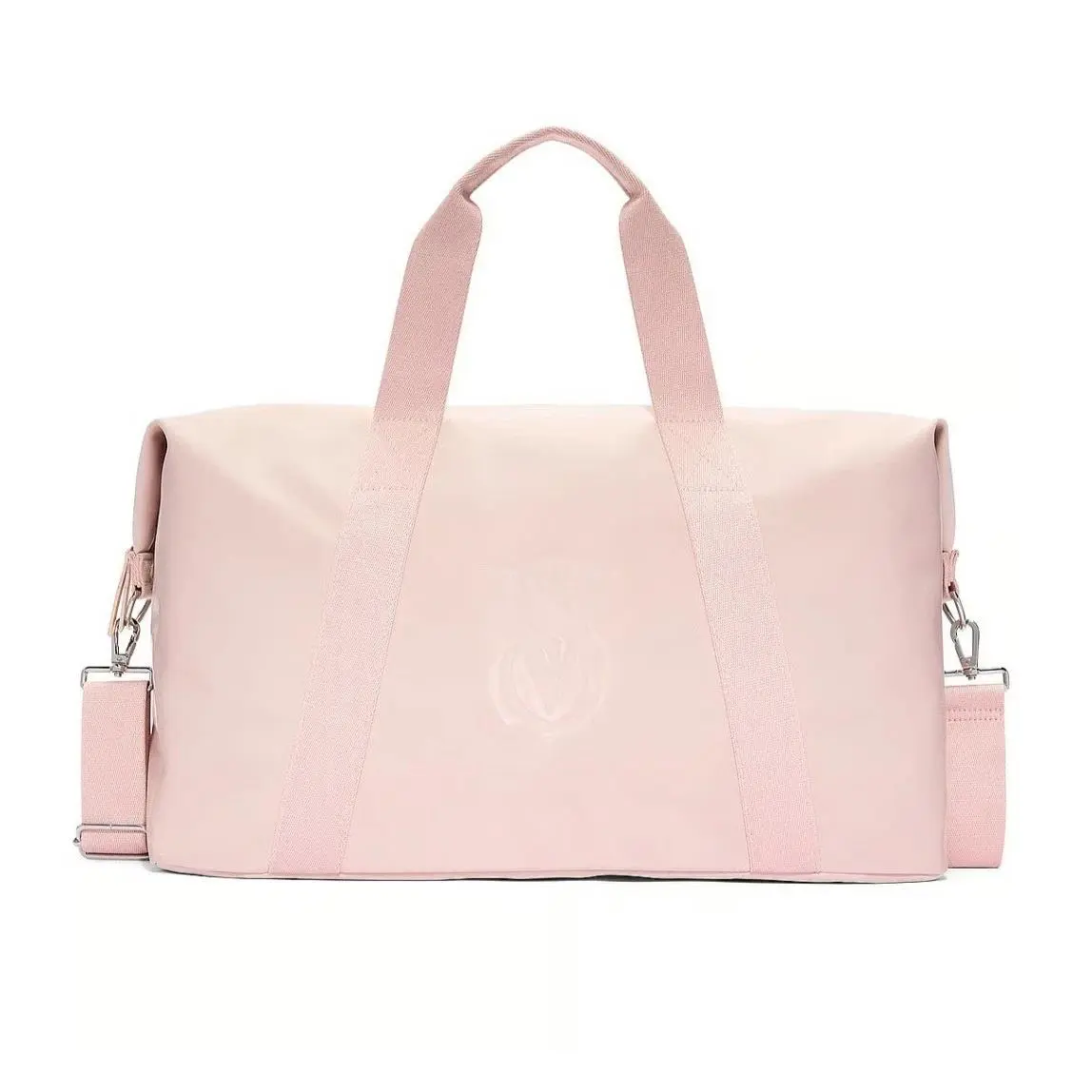 Victoria`s Secret XL Metallic Light Blush Pink Duffle Bag Tote Travel Large by Victoria's Secret