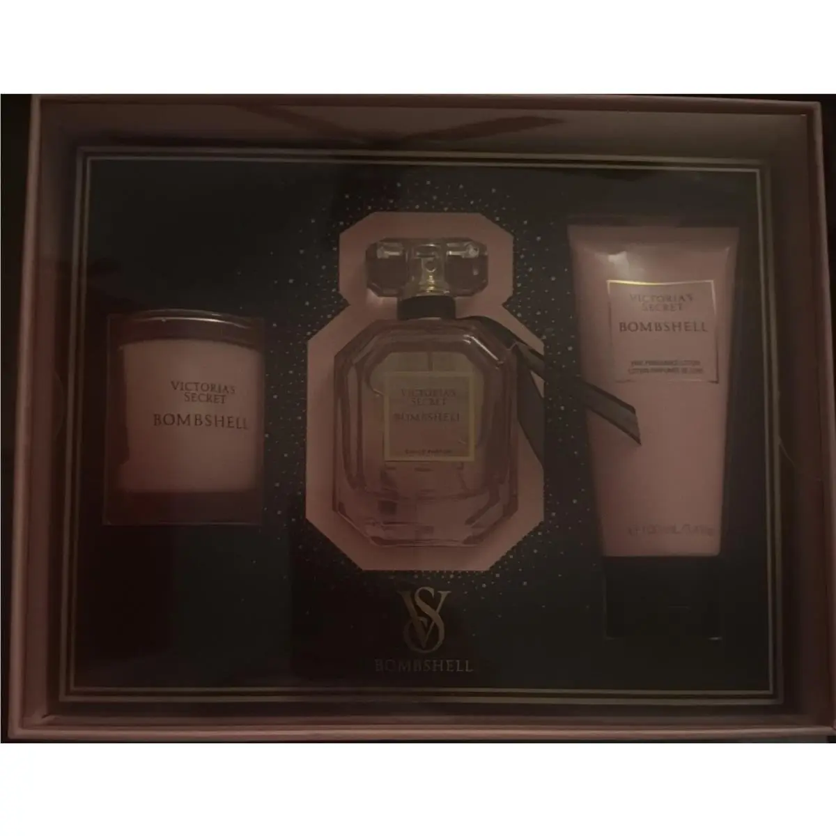 Victoria`s Secret Bombshell Edp 1.7 Oz Lotion Mist Luxe Fragrance 3-Pc Gift Set