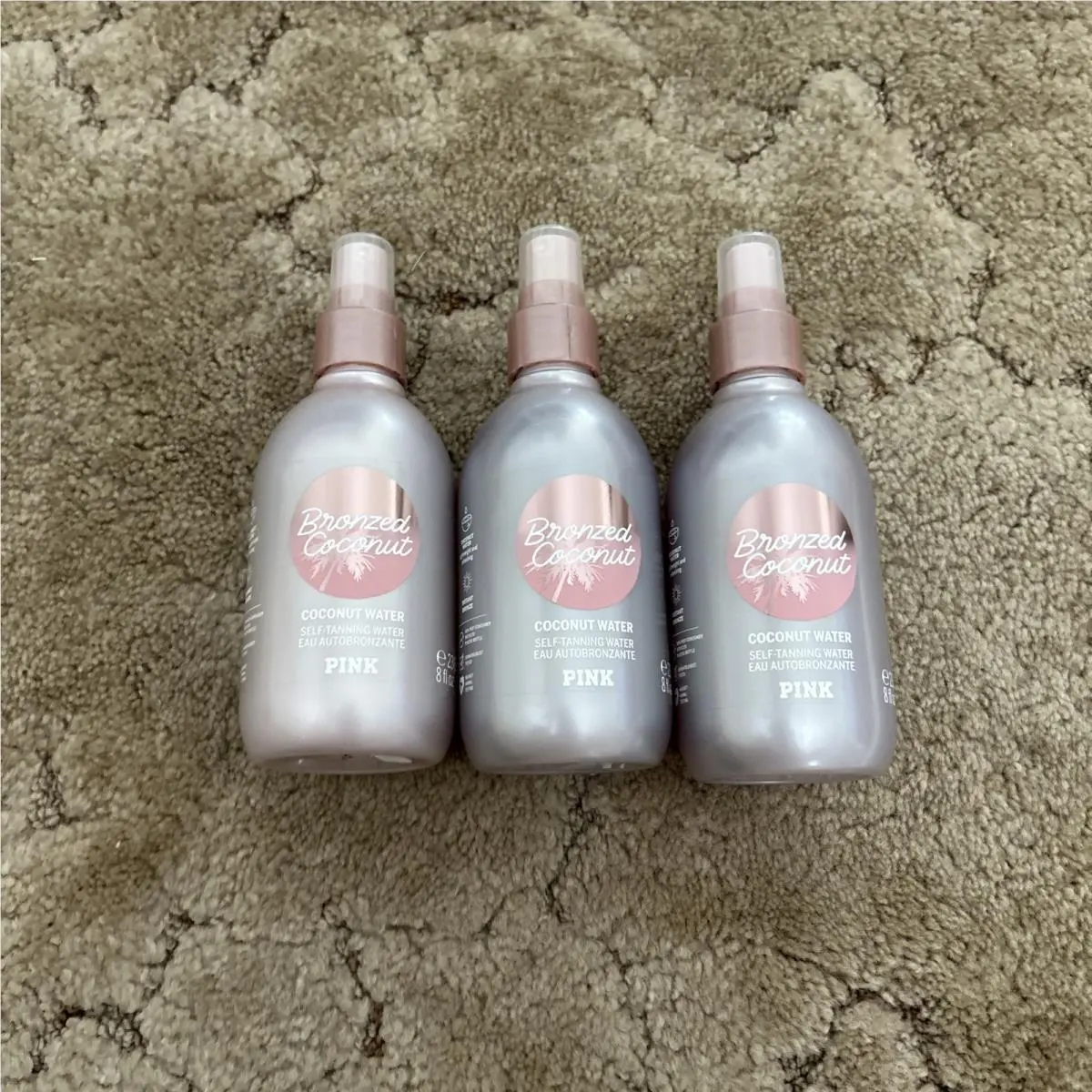 3 Victoria`s Secret Pink Bronzed Coconut Coconut Water Self-tanning Water 8 OZ by Victoria's Secret