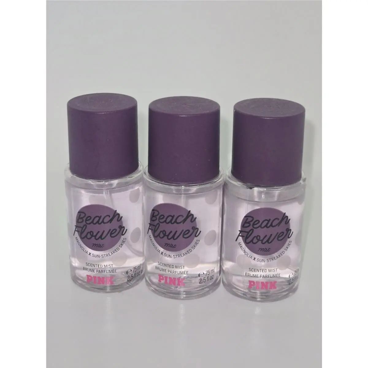 Victoria`s Secret Beach Flower Travel Size Fragrance Mist x3 2.5oz Each by Victoria's Secret