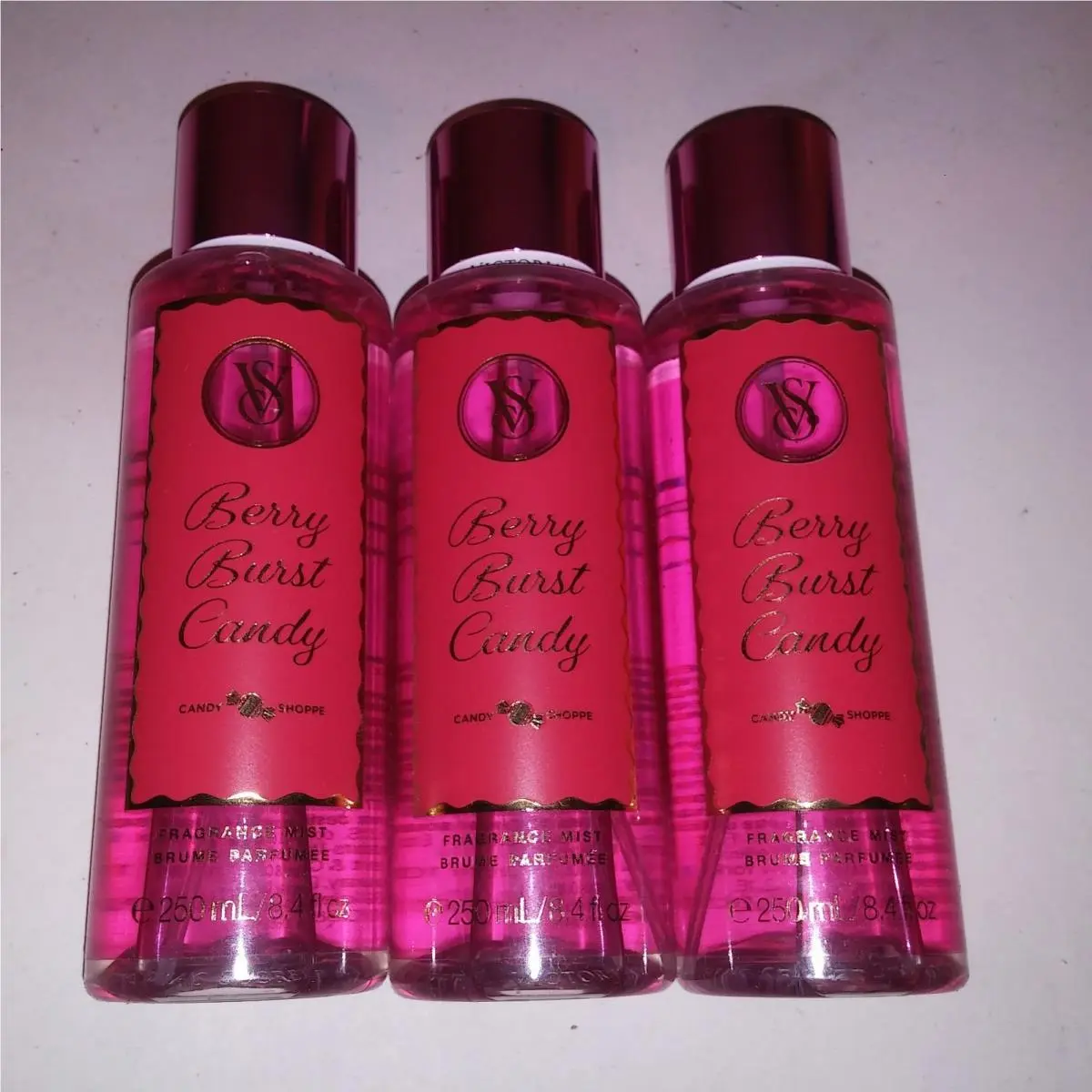 Set of 3 Victoria Secret Fragrance Mist Body Spray Berry Burst Candy Full Size