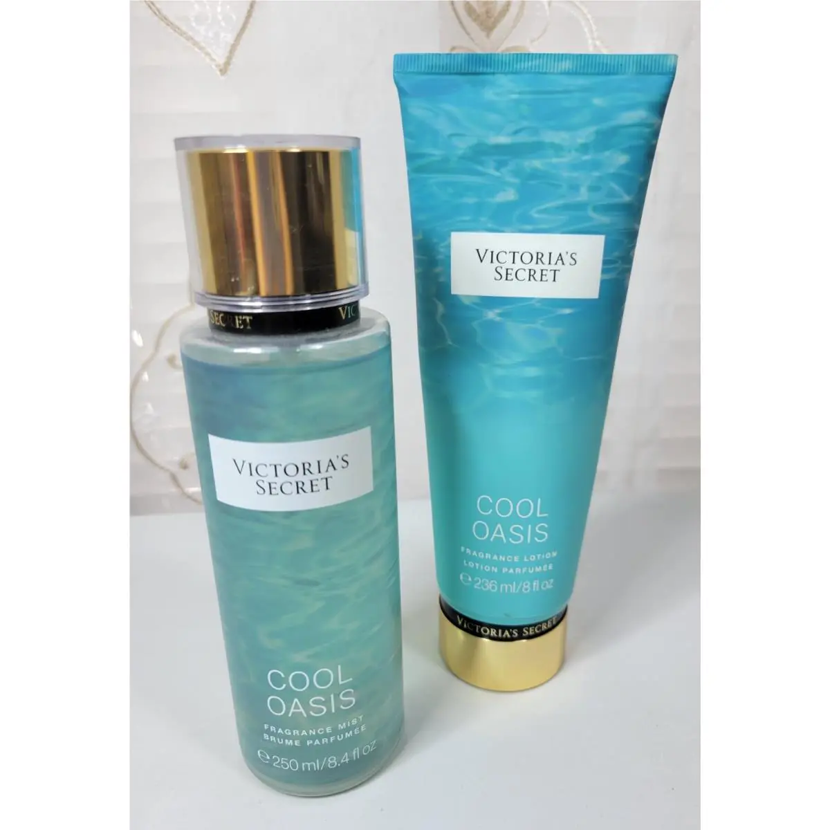 Victoria`s Secret Cool Oasis Fragrance Mist 8.4 Oz Body Lotion 8 Oz by Victoria's Secret