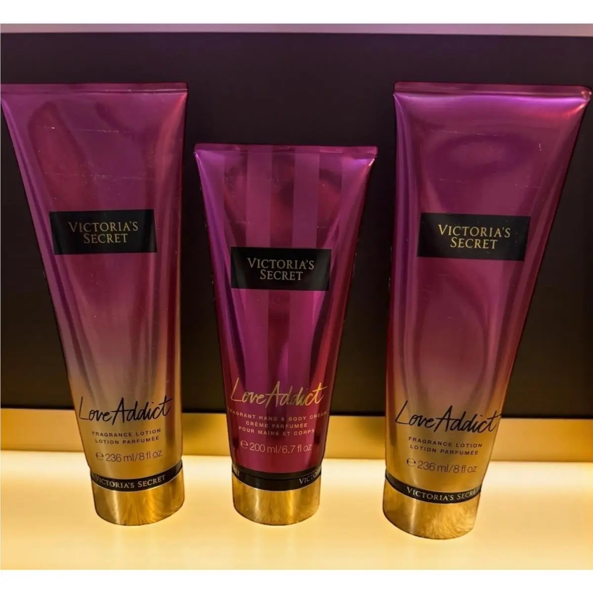 Victoria`s Secret Love Addict Fragrance Lotion Hand and Body Cream Set by Victoria's Secret