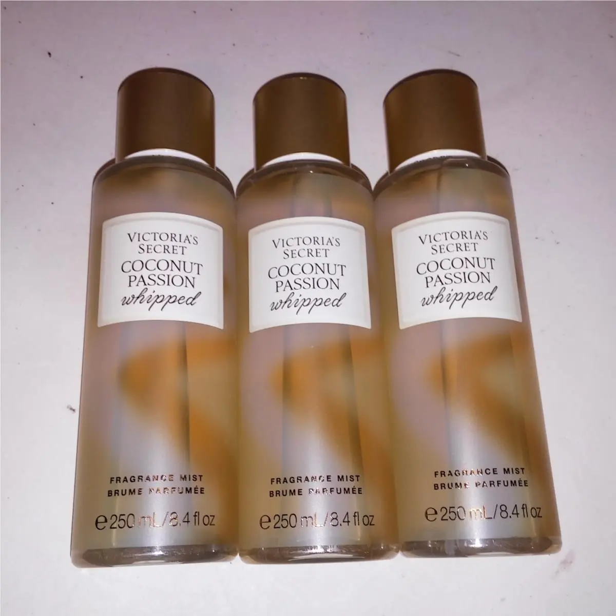 Set of 3 Victoria Secret Fragrance Mist Body Spray Coconut Passion Whipped