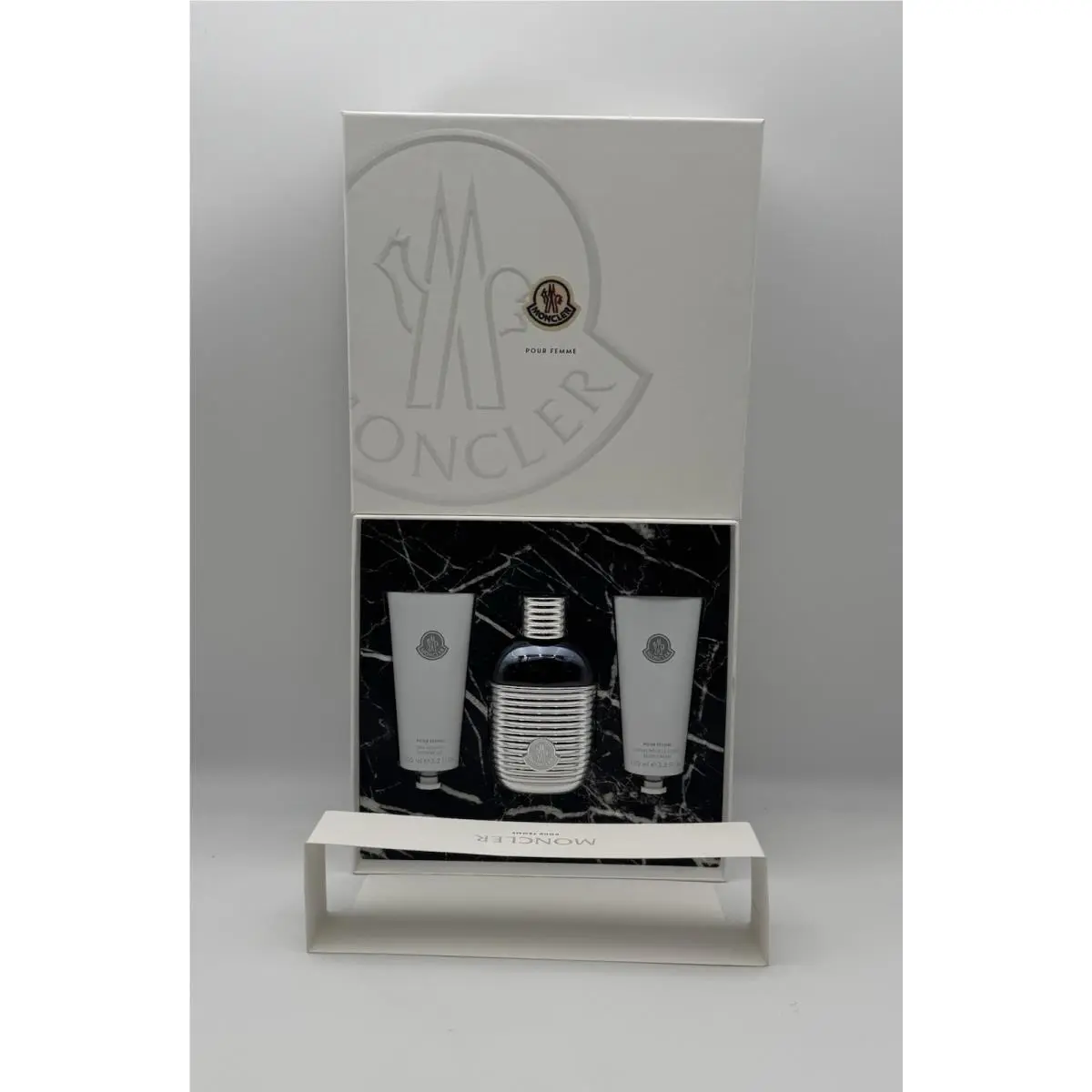 Moncler Pour Femme 3 Pc Gift Set 3.3oz Edp + Shower Gel + Body Lotion Womens