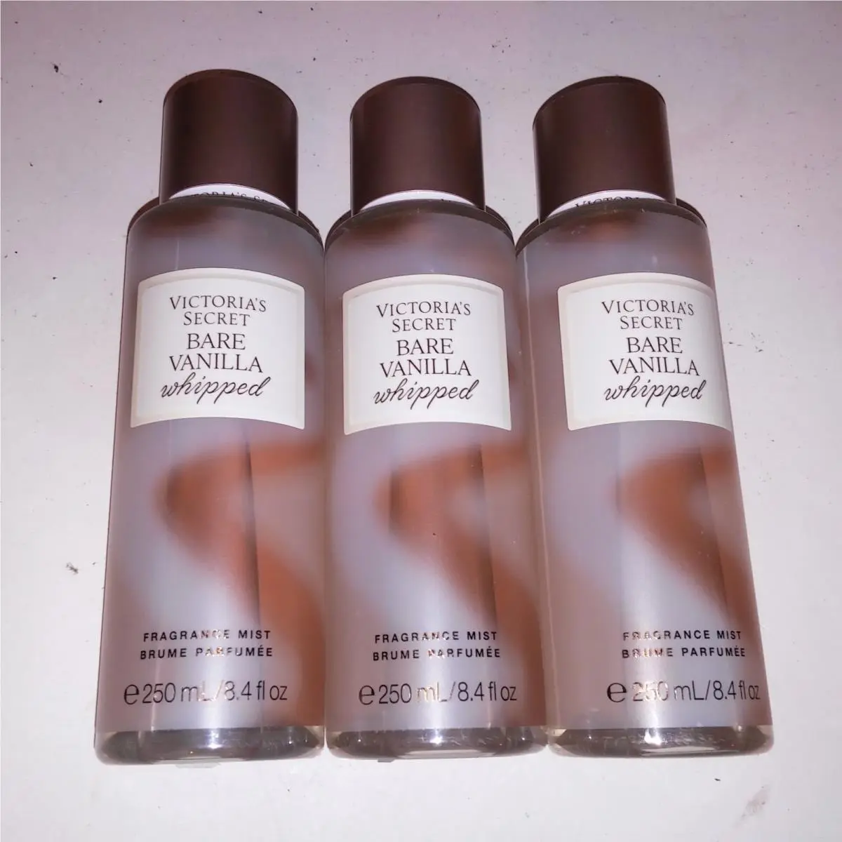 Set of 3 Victoria Secret Fragrance Mist Body Spray Bare Vanilla Whipped Full Siz by Victoria's Secret